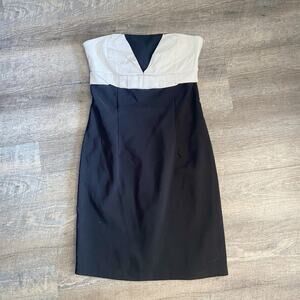 Charlotte Russe Y2K Vintage Office Siren Tuxedo Bodycon Dress Size 2/4